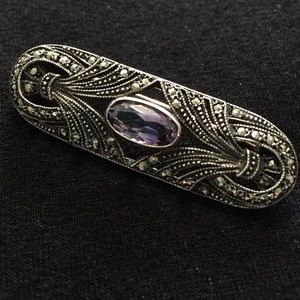 Vintage silver, marcasite and amethyst.